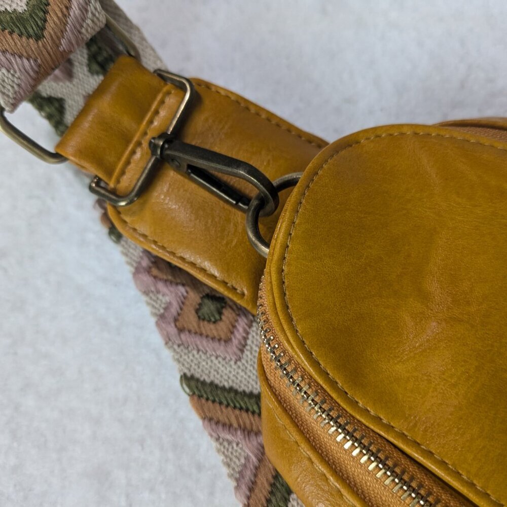 Vegan Leather Crossbody Bag | Adjustable Guitar Strap- 5 color options - Picture 5 of 11